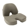 Art3d Premium Lumbar Support Back Cushion and Seat Cushion Coccyx Orthopedic Memory Foam Pillows, Set of 2, Gray