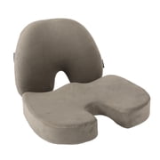 Art3d Premium Lumbar Support Back Cushion and Seat Cushion Coccyx Orthopedic Memory Foam Pillows, Set of 2, Gray