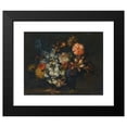 thumbnail image 2 of Jean-Baptiste Monnoyer 24x20 Black Modern Framed Museum Art Print Titled - A Still Life of Lillies, Honeysuckle and Other Flowers in a Vase on a Ledge, 2 of 5