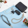 thumbnail image 5 of 3Pcs 3 Style Wrist Phone Case Pendant Decoration & Wristlet Bag Straps with ABS Plastic Imitation Pearls Beads and PU Leather and Alloy Findings Black 125~210mm 1pc/style, 5 of 8