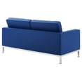 thumbnail image 6 of Tufted Loveseat and Sofa Set, Faux Leather, Silver Blue Navy, Modern Contemporary Urban Design, Living Lounge Room Hotel Lobby Hospitality, 6 of 6