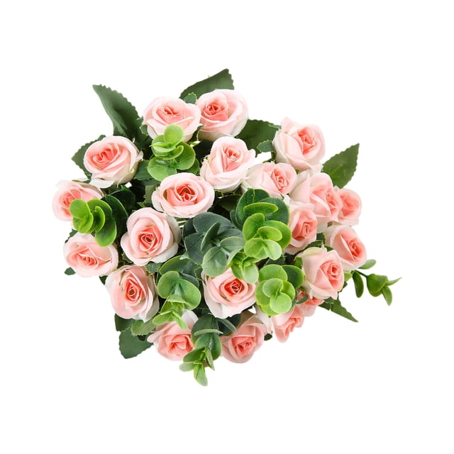 Bouquet de Fleurs Artificielles Roses Rouges pour Salon Mariage Déco Maison 13.7 Po x 7.87 Po x 7.87 Po Arrangement Floral en Plastique Simulé