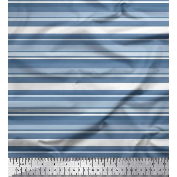 Soimoi Velvet Fabric Horizontal Stripe Print Fabric by The Yard 58 Inch Wide