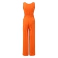 thumbnail image 3 of Aayomet Women's 2023 Fall Jumpsuits Top Lace Up Solid Color Women's Jumpsuit (Orange, L), 3 of 5