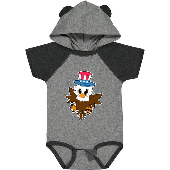 Inktastic Memorial Day Baby Eagle with Patriotic Hat Boys or Girls Baby Bodysuit