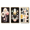 thumbnail image 2 of Designart "Retro Pastel Dimensional Abstract Geometrics" Modern Geometric Framed Wall Art Set Of 3 - Pink Abstract Frame Gallery Wall Set For Home Decor, 2 of 6