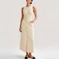 thumbnail image 6 of Mifsaly Ribbed Knit Dress for Women Sleeveless Button Front Elegant Dresses Work Business Casual Versatile Daily Wear Outfits 2026 M, 6 of 9