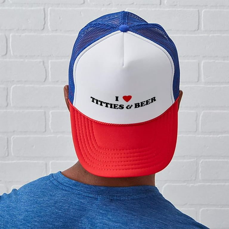 CafePress - I Love TITTIES & BEER - Unique Trucker Hat, Classic Baseball  Hat 