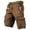 Brown, variant on Distressed Wash Cargo Shorts with Multiple Pockets and Relaxed Fit, Awesome For Weekend Errands Backyard Projects Or Casual Outings Army Green L