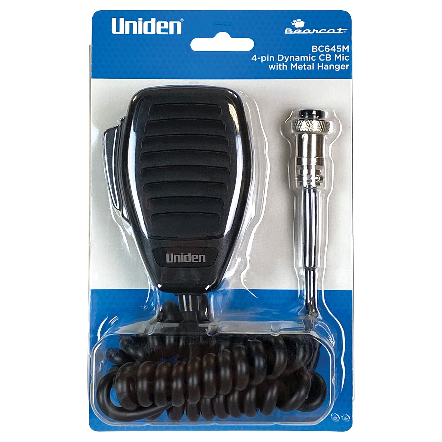 Uniden BC645M 4 Pin Dynamic CB Mic Compatible with All Models PC78 and PC88 Series with Metal Hanger for Durabilty 