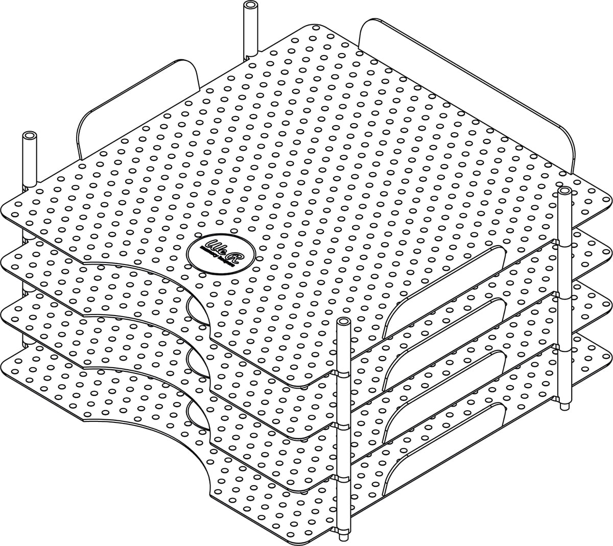 Stackable Acrylic Paper Trays Retail Packaged 4/PkgClear 12"X12