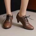 thumbnail image 2 of Women's Mary Jane Pumps Chunky Block Shoes Adorable Vintage Shoes Unique Round Toe Lace Up, 2 of 8