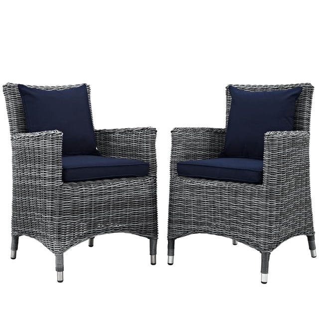 Modway Summon Ensemble de Salle à Manger d'Extérieur Sunbrella? 2 Pcs en Canvas Navy