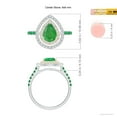 thumbnail image 5 of ANGARA Natural Pear-Shaped Emerald Two Tone Ring with Double Halo in 14K White & Yellow Gold for Women (Size-8x6mm) | May Birthstone, Anniversary, Jewelry Gift for Women | Natural Emerald Ring, 5 of 10