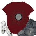 thumbnail image 2 of NAMTYQX Shirts for Women Trendy Summer Casual Short Sleeve Lightweight Print Baggy Crew Neck Graphic Plus Size Airoft Summer Blouses for Women 2025 Wine Size XL, 2 of 5