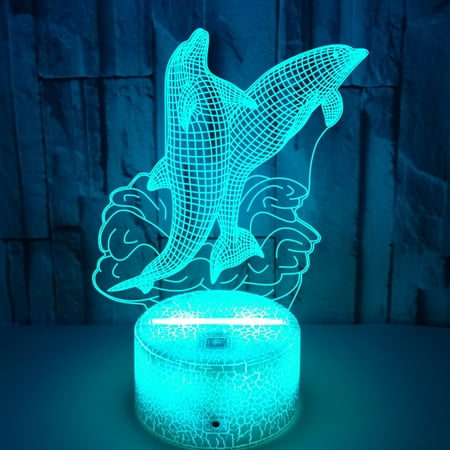 

GIAOGE 3D illusion night light USB powered 7-color LED light suitable for children s gift bedroom decoration