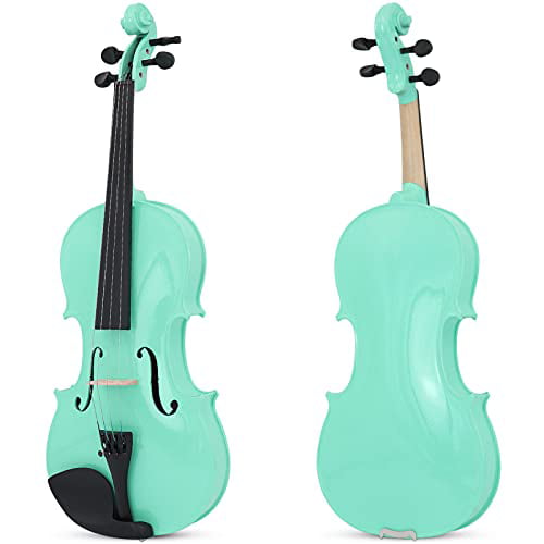 Amdini Solid Spruce 1/4 Violin Set Varnish Fiddle AC100 Quarter Size for Adults Beginners Students with Case Bow Extra Strings Shoulder Rest Tuner Purple Manual 