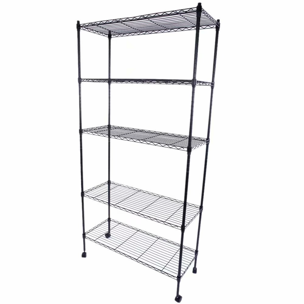 Cottcuboaba 5 Tier Plastic Coated Iron Storage Rack Shelf 66 lbs Weight