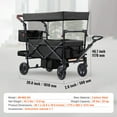 thumbnail image 5 of KFFKFF Wagon Stroller for 2 Kids, All-Terrain Stroller Wagon with Detachable Canopy, Adjustable Handlebar, Large Capacity Storage Bag, Black, 5 of 9