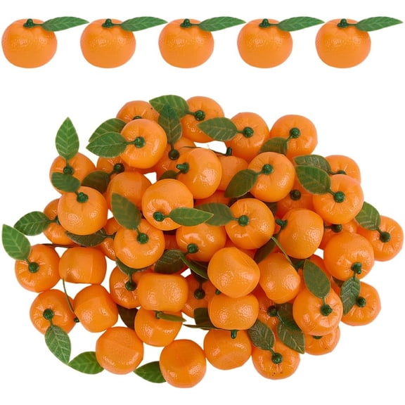 50Pcs Mini Artificial Oranges Bulk Fruit Decor Realistic Simulation Orange Lifelike Decorative Fruits for Bowl Table Centerpieces Home Orange