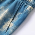 thumbnail image 7 of Mens Shorts Casual Shorts Loose Fit Straight Leg Tie Dye Elastic Waist Breathable Light Blue XXL, 7 of 7
