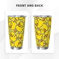 thumbnail image 3 of Uemuo Ducky Cartoon Animal Yellow Print Travel Coffee Mug ,20oz Double-walled Car Cup ,Stainless Steel Insulated Tumbler Leak-proof Travel Cup Reusable Straw Car Cup-Without Straw, 3 of 8
