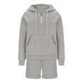 thumbnail image 3 of Hot Selling Sportswear For Women Hooded Shorts Set Home Two-Piece Set B-Gray Xxl, 3 of 5