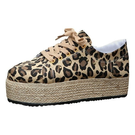 QYZEU White Canvas Sneakers for Women Shoes for Women Casual Women Casual Shoes Lace Up Round Toe Rope Large Casual Women s Shoes with Thick Soles Casual Snow Shoes Brown 40
