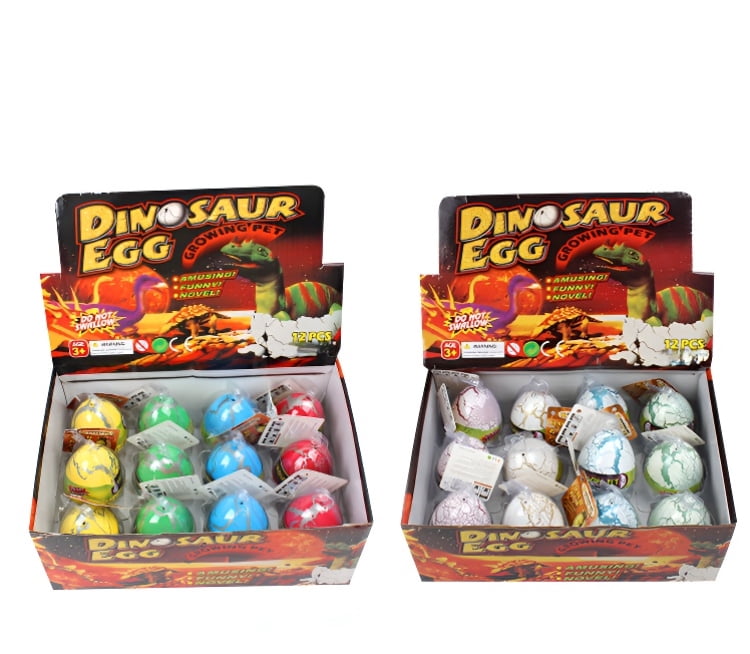 PIKACHY 12Pcs Hatching Dinosaur Eggs Grow In Water Educational Toy Easter Basket Stuffer Plastic Colorful Cracks