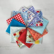 The Pioneer Woman 21" x 18" Cotton 12 Piece Sweet Rose Fat Quarter Bundle Fabric, Multicolor