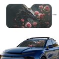 thumbnail image 2 of Xixirimido Car Windshield Sun Shade Universal Fit for SUV Truck Sedan Auto Front Window Sunshade Sun Visor Block UV Rays Keep Cool Car Accessories, Japanese Dragon Pink Roses, 2 of 8