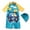Blue, variant on Boys Swim Set Summer Beach Essentials 1 Piece Boys Swimsuit Set Surf Shorts Swim Shirt Hat Combo Short Sleeve Elastic Waist Boys Bathing Suit