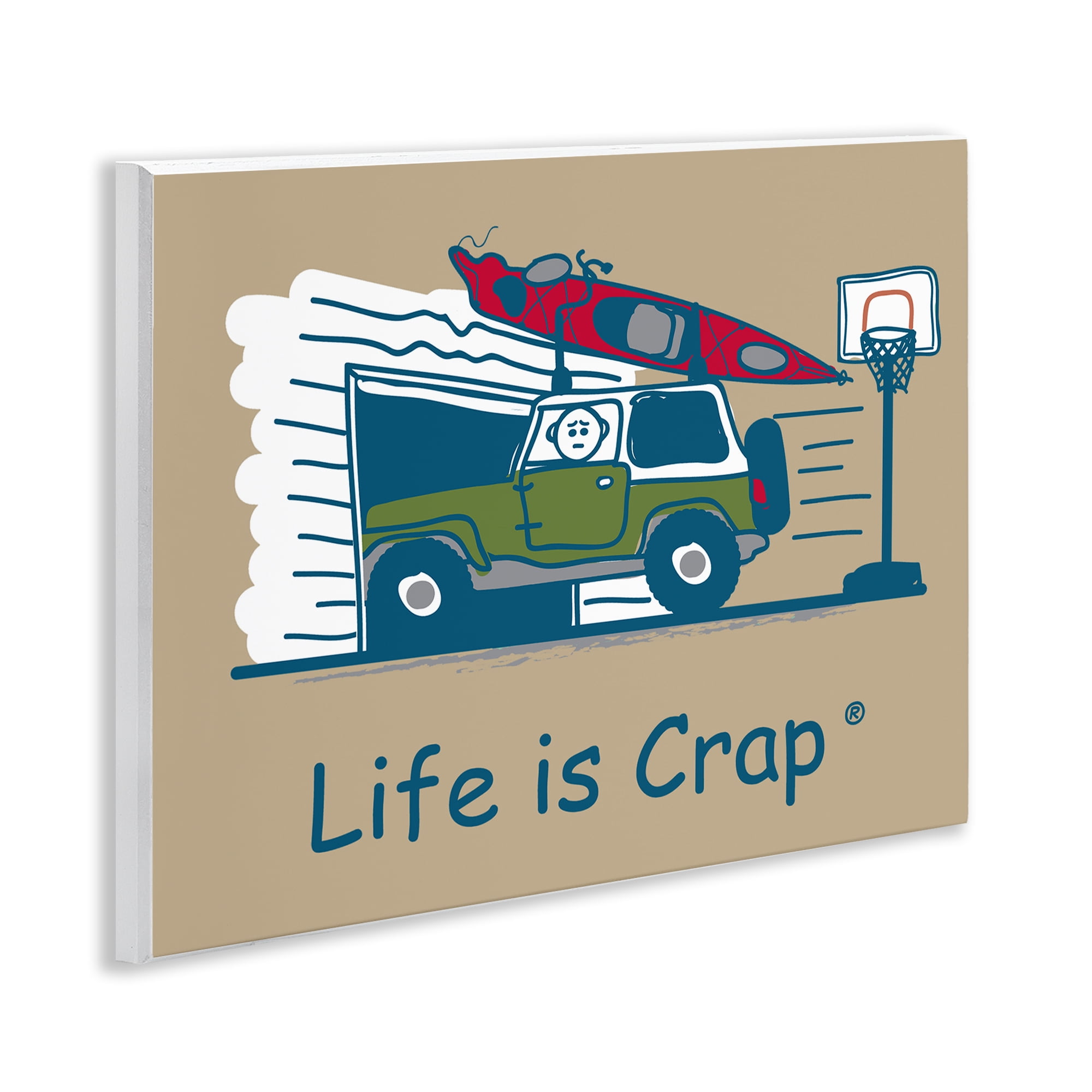 Stupell Industries Kayak and Garage Novelty & Humor Painting Unframed Art Print Wall Art, 14 x 11