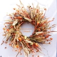 thumbnail image 2 of 24 inch Fall Wreath Front Door Wreath Grain Wreath Harvest Gold Wheat Ears Garland Farmhouse Autumn Straw Wreath for Front Door Wedding Wall Home Thanksgiving Decor, 2 of 8