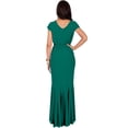 thumbnail image 5 of KOH KOH Long Cap Short Sleeve Flowy Fishtail Wedding Party Evening Prom Gala Cocktail Bridesmaid Full Floor Length Tube Formal Maxi Dress Gown For Women Emerald Green XX-Large US 18-20 NT165, 5 of 6