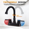 thumbnail image 4 of Wowow 4 in. Centerset Double Handle High Arc Bathroom Sink Faucet with Pop Up Drain in Oil Rubbed Bronze, 4 of 8