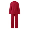 thumbnail image 5 of Lounge Sets for Women, Women's Elegant Slim Fit And Wide Leg Pants Suit Set Business Formal Outfit Two Piece Trousers, Suits(Wine,5XL), 5 of 8