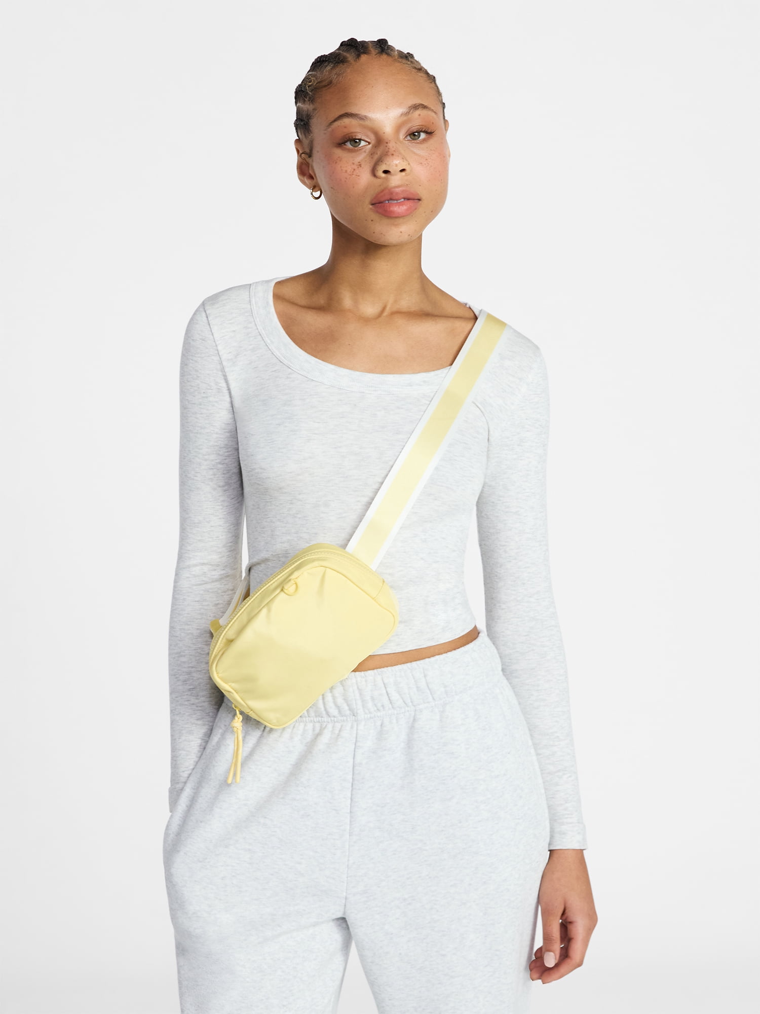 No Boundaries Women's Hands Free Fanny Pack, Lemon Ice