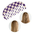thumbnail image 5 of Unique Bargains 1 Pc Semicircle Retro Checkerboard Hair Comb Purple White Acetate Sheet, 5 of 5