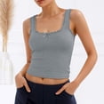 thumbnail image 2 of Women's Scoop Neck Sleeveless Knit Ribbed Fitted Casual Crop Tank Top, 2 of 6