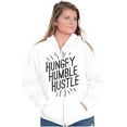 thumbnail image 4 of Hungry Humble Hustle Inspirational Unisex Fleece Graphic Zip Up Hoodie Brisco Brands 5X, 4 of 5