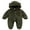 Army Green, variant on Newborn Baby Boys Girls Winter Jumpsuit Cute Bear Snowsuit Fleece Long Sleeve Footed Hooded Zipper Romper Winter Coat Outwear Warm Outfits