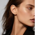 thumbnail image 2 of Sterling Silver Spike Small Hoop Earrings for Women Teens Geometric Hoop Earrings Huggie Drop, 2 of 10