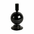 thumbnail image 6 of Decorative Glass Taper Candle Holder - Pair with Gold Pillar Candle Holder - Perfect for Centerpieces for Tables, Kitchen, and Coffee Decor - Modern Candlestick Holder for Lighting Accent - 7", Black, 6 of 12