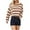 Coffee, variant on Knitted Sweaters for Women Vintage Long Sleeve Striped Casual Loose Boat Neck Plaid Pullovers Sweaters Y2K 90s Girl Knitwear Jumper Stylish Trendy, Blue (X-Large)
