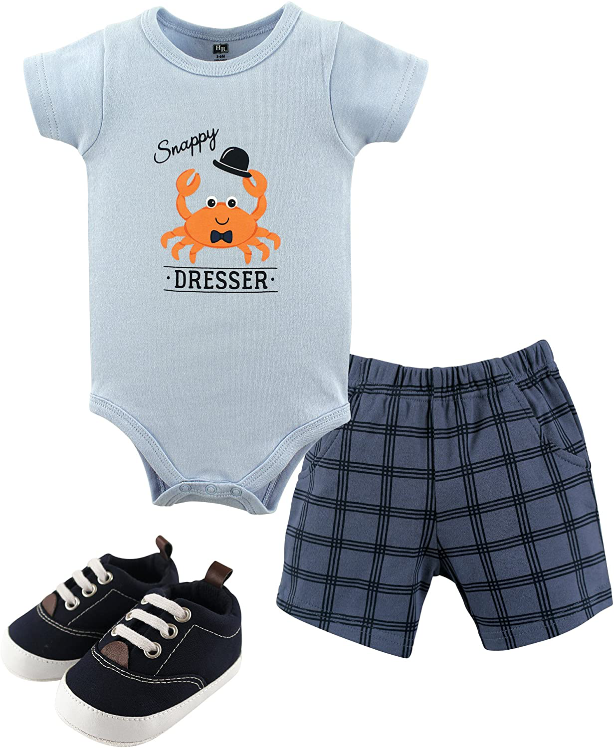 Shorts and Shoe Set Hudson Baby Unisex Baby Cotton Bodysuit