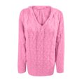 thumbnail image 4 of WXLWZYWL Sweaters For Women Loose Large Size Color Hood Long Sleeves Sweater Tops, 4 of 6