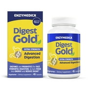 Enzymedica Digest Gold Enzymes and Probiotics Advanced Digestion, Extra Strength, 45 Count