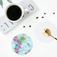 thumbnail image 5 of Kll Round Shape Drink Coasters Set Of 4,Pu Leather Absorbent Coasters Set Decorative Coffee Cup Coasters Housewarming Gift For Home Decor-Dragonfly Floral, 5 of 9