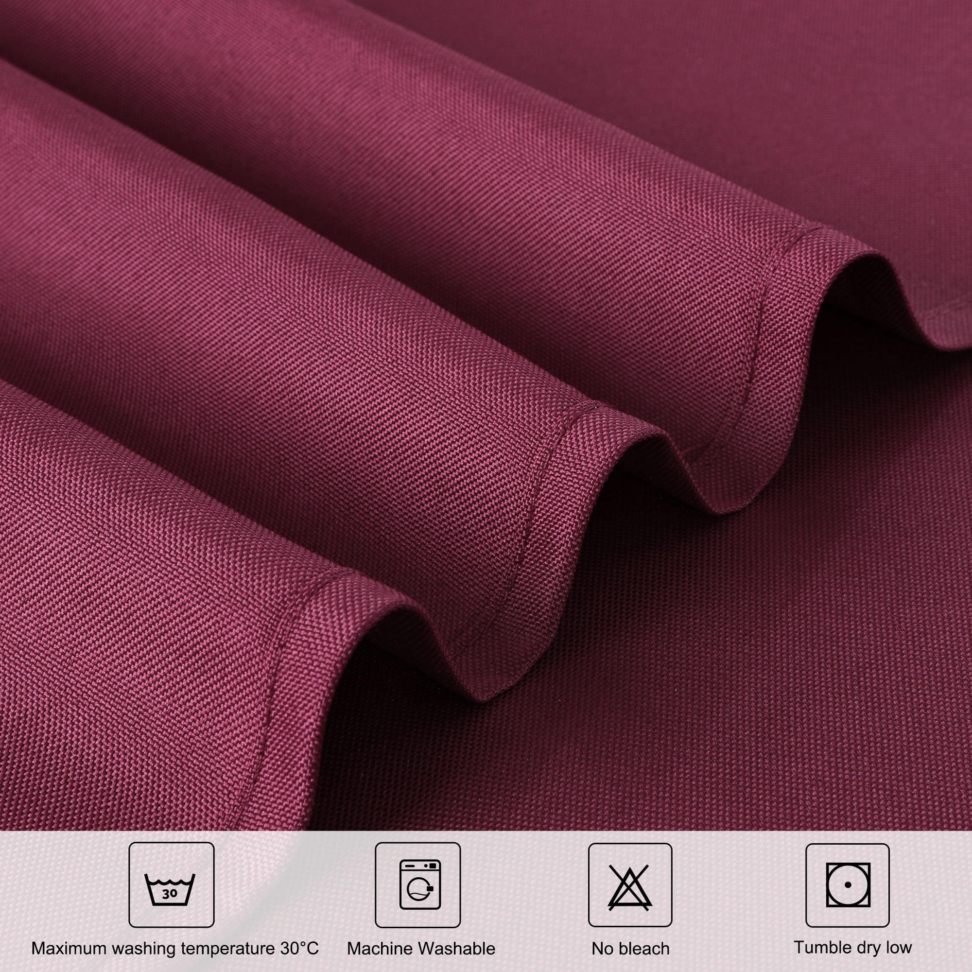 Unique Bargains Tablecloth Washable Polyester Table Protector Burgundy 83" x 59"